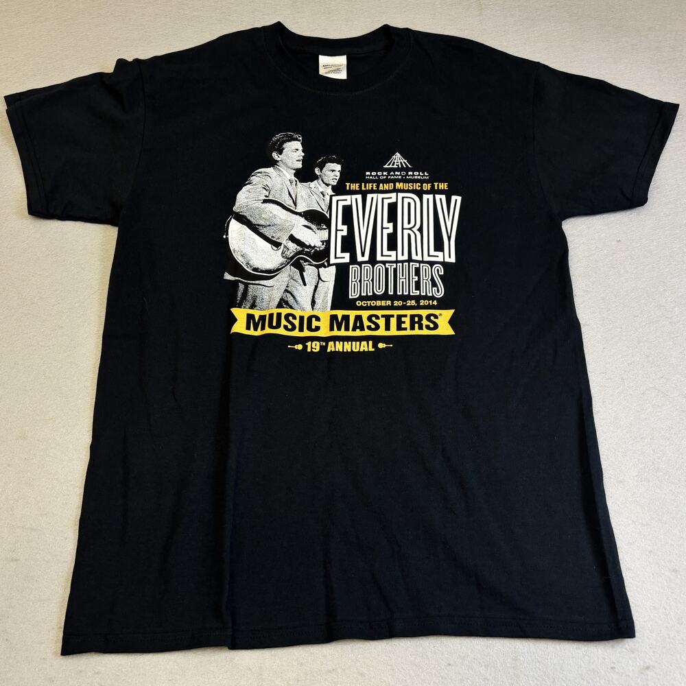 Everly Brothers Music Masters Mens T-shirt Medium Rock Hall Black Rocker Gildan